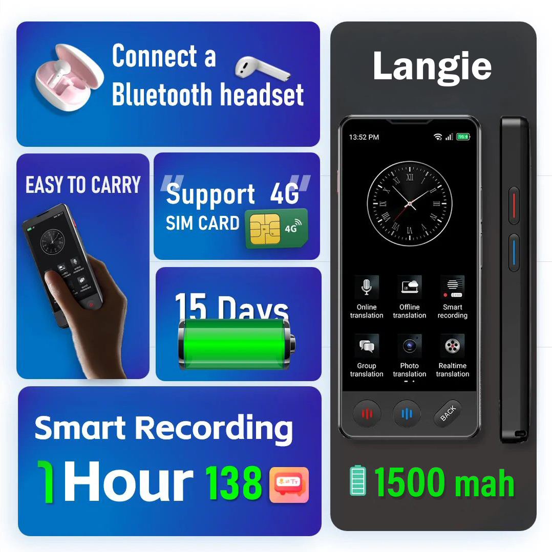 langie s3 bluetooth-kuulokkeiden tuki, akun kesto